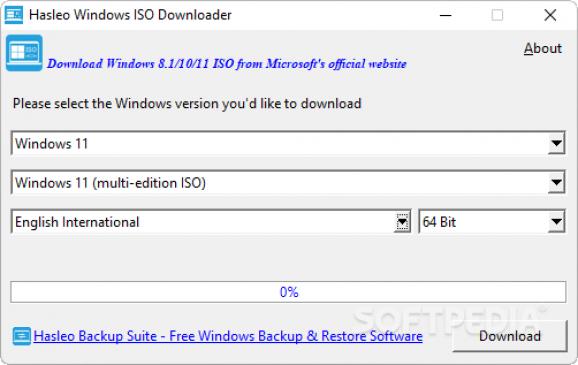 Hasleo Windows ISO Downloader screenshot