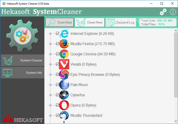 Hekasoft System Cleaner screenshot