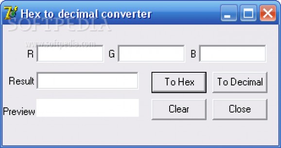 Hex to Decimal Converter screenshot