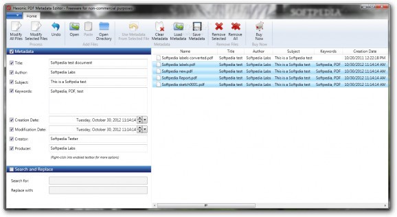 Hexonic PDF Metadata Editor screenshot