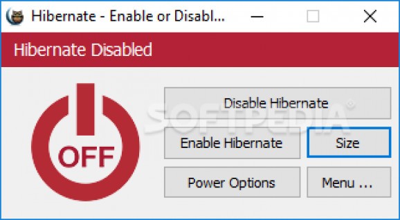 Hibernate - Enable or Disable screenshot