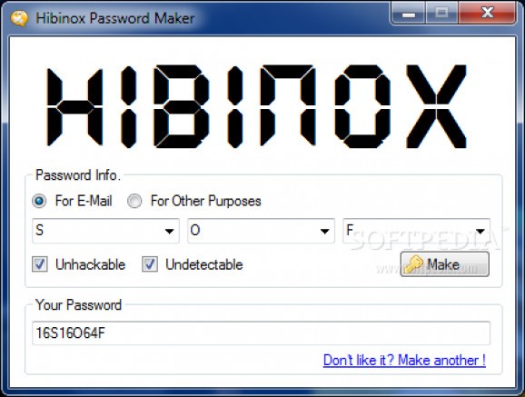 Hibinox Password Maker screenshot