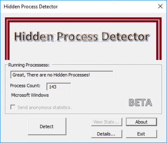 Hidden Process Detector screenshot
