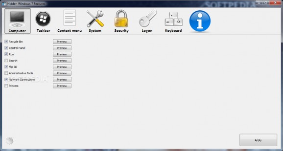 Hidden Windows 7 Features screenshot