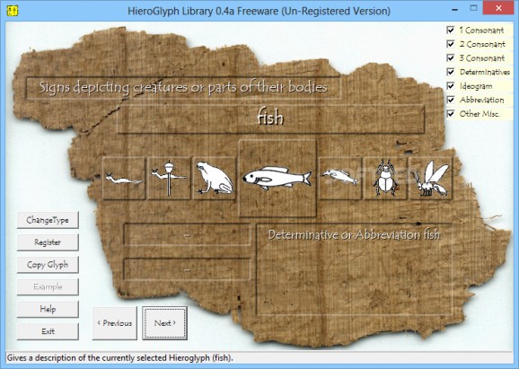 Hieroglyph Library screenshot