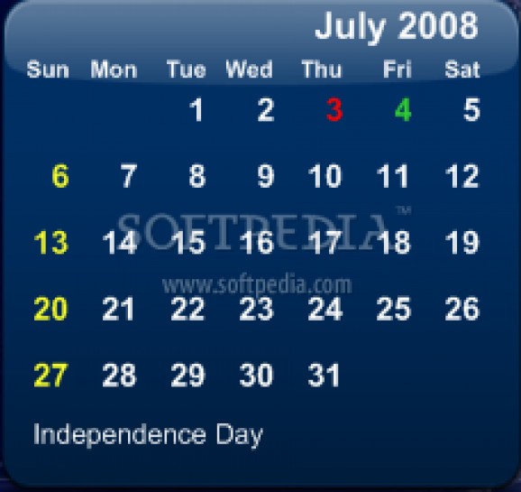 Holiday Calendar screenshot