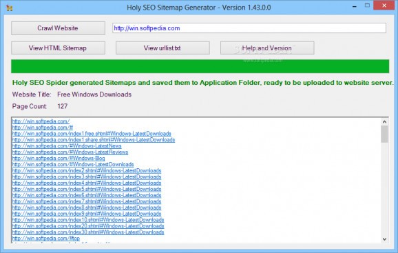 Holy SEO Sitemap Generator screenshot