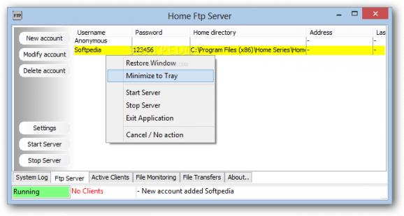 Home FTP Server screenshot