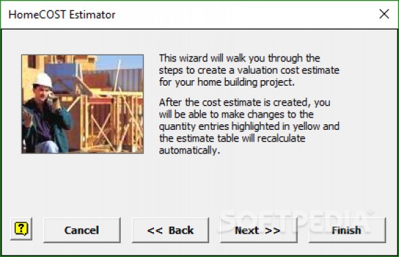 HomeCost Estimator for Excel screenshot