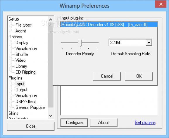 Homeboy AAC Decoder for Winamp 2.x screenshot