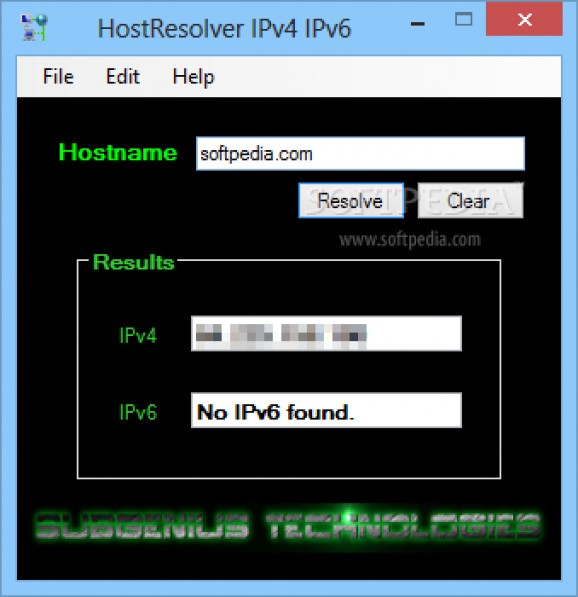 HostResolver IPv4 IPv6 screenshot