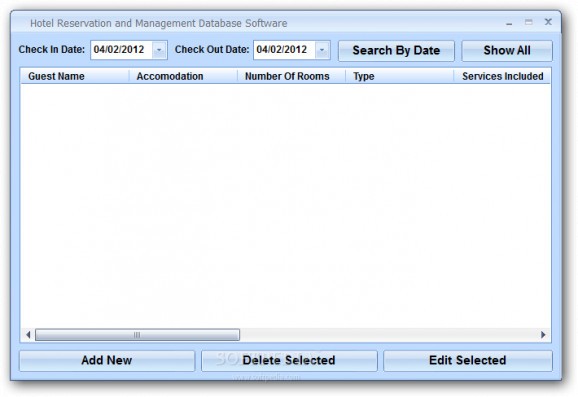 Hotel Reservation and Management Database Software screenshot