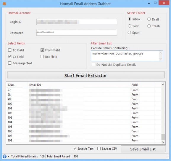 Hotmail Email Address Grabber screenshot
