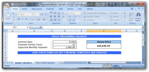 House Affordability Calculator screenshot