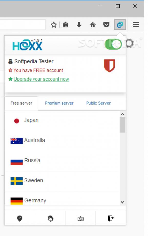 Hoxx VPN Proxy for Firefox screenshot