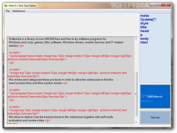 Html 5 / Xml Text Editor screenshot