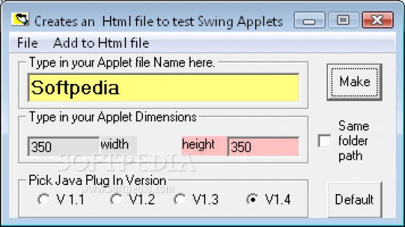 Html Java Swing Applet Creator screenshot