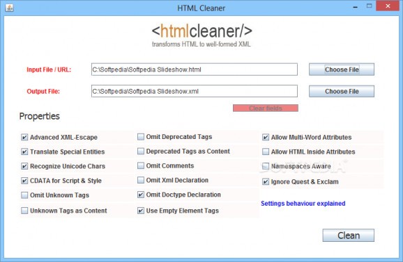 HTML Cleaner screenshot