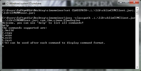 IBM Mining Tool for CIM Test Simulation screenshot