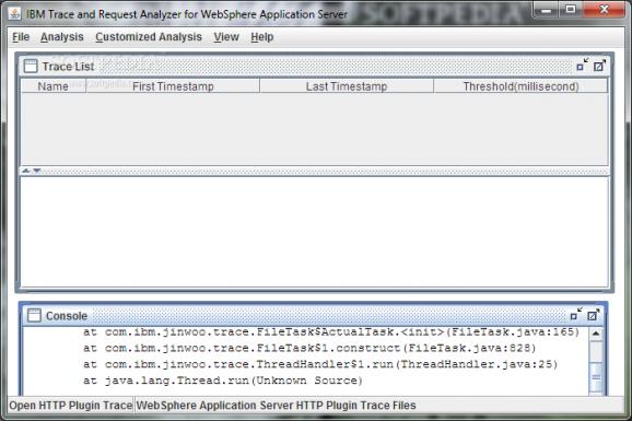 IBM Trace and Request Analyzer for WebSphere Application Server screenshot