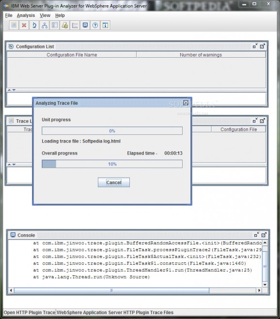 IBM Web Server Plug-in Analyzer for WebSphere Application Server screenshot
