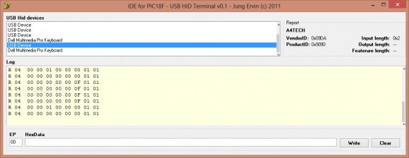 IDE for PIC18F - USB HID Terminal screenshot
