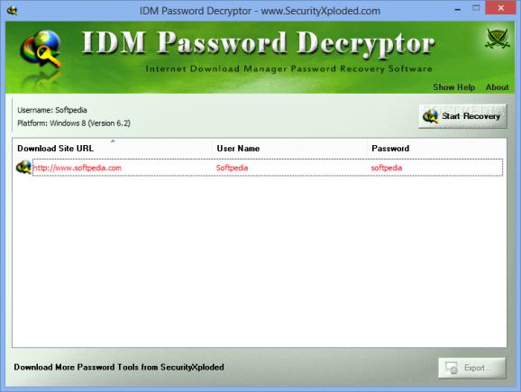 IDM Password Decryptor Portable screenshot