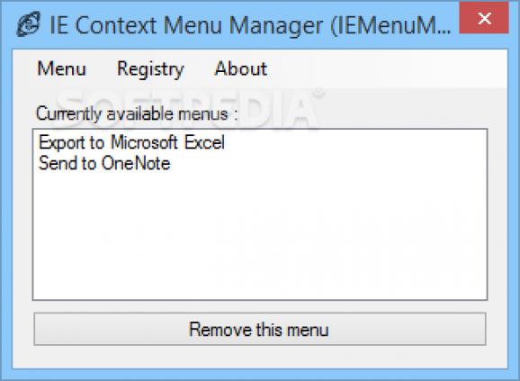 IE Context Menu Manager (IEMenuMan) screenshot