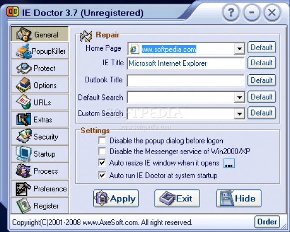 IE Doctor screenshot