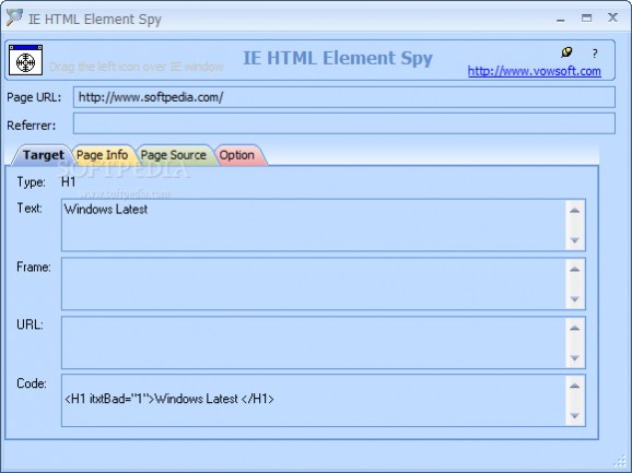 IE HTML Element Spy screenshot