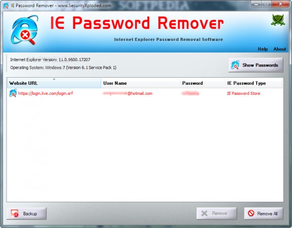 IE Password Remover screenshot