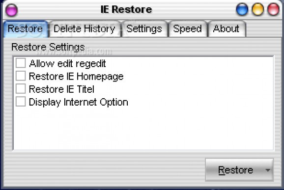 IE Restore screenshot