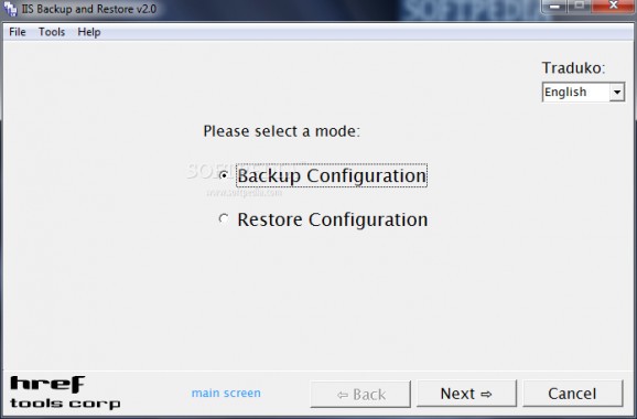 IIS Backup and Restore screenshot