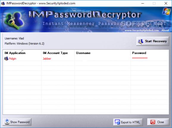 IMPasswordDecryptor Portable screenshot