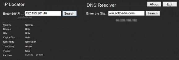 IP Locator and DNS Resolver screenshot