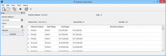 IP Subnet Calculator screenshot
