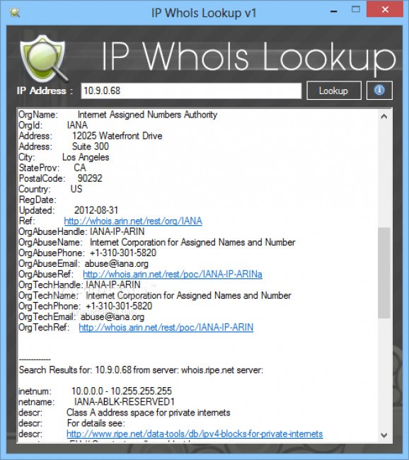 IP WhoIs Lookup screenshot