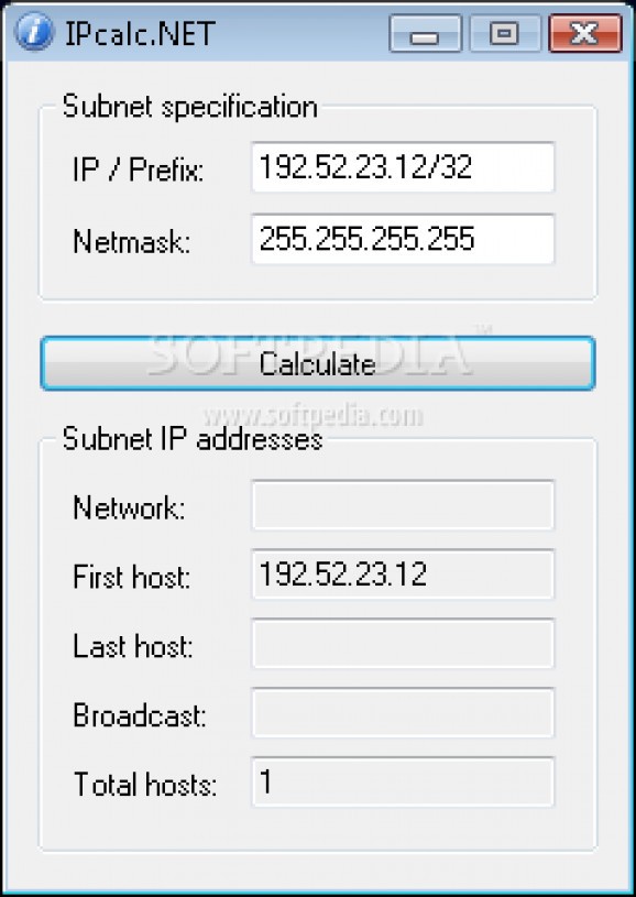 IPcalc.NET screenshot