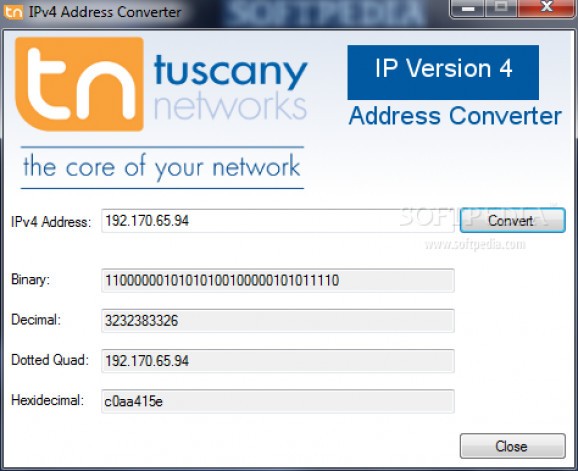 IPv4 Address Converter screenshot