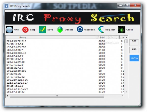 IRC Proxy Search screenshot
