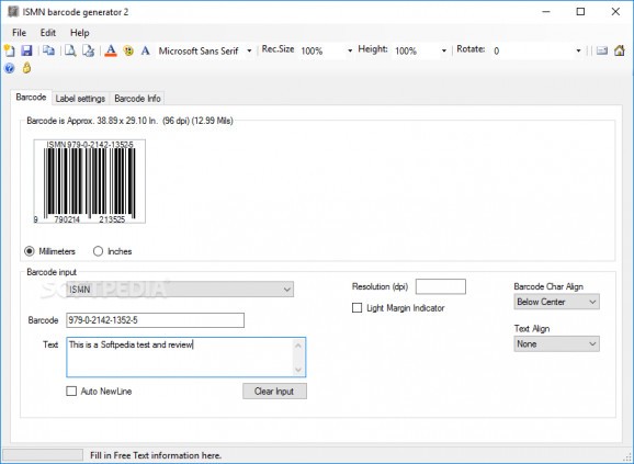 ISMN Barcode Generator screenshot