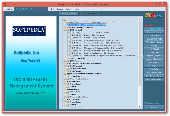 ISOXpress ISO 9001/14001 Standard screenshot