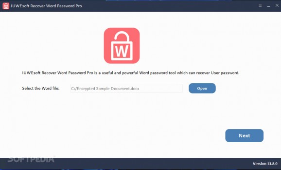 IUWEsoft Recover Word Password Pro screenshot