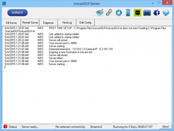 IcecastGUI Server screenshot