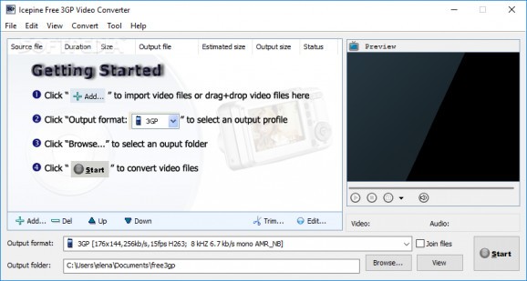 Icepine Free 3GP Video Converter screenshot