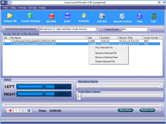 Icesun Sound Recorder screenshot