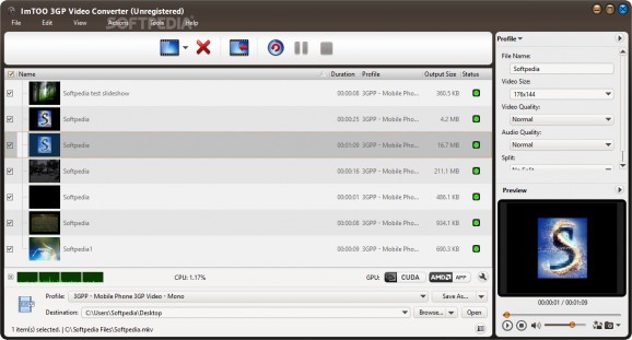 ImTOO 3GP Video Converter screenshot