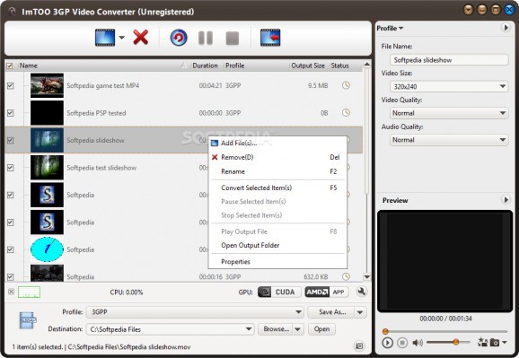 ImTOO DVD to 3GP Suite screenshot