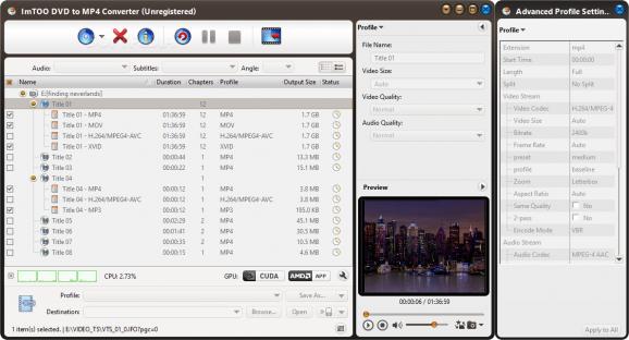 ImTOO DVD to MP4 Converter screenshot