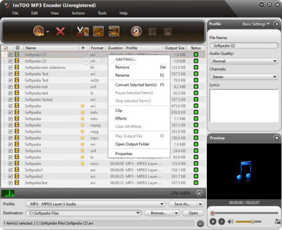 ImTOO MP3 Encoder screenshot